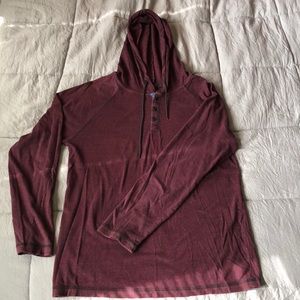 Pullover quarter button-up hoodie